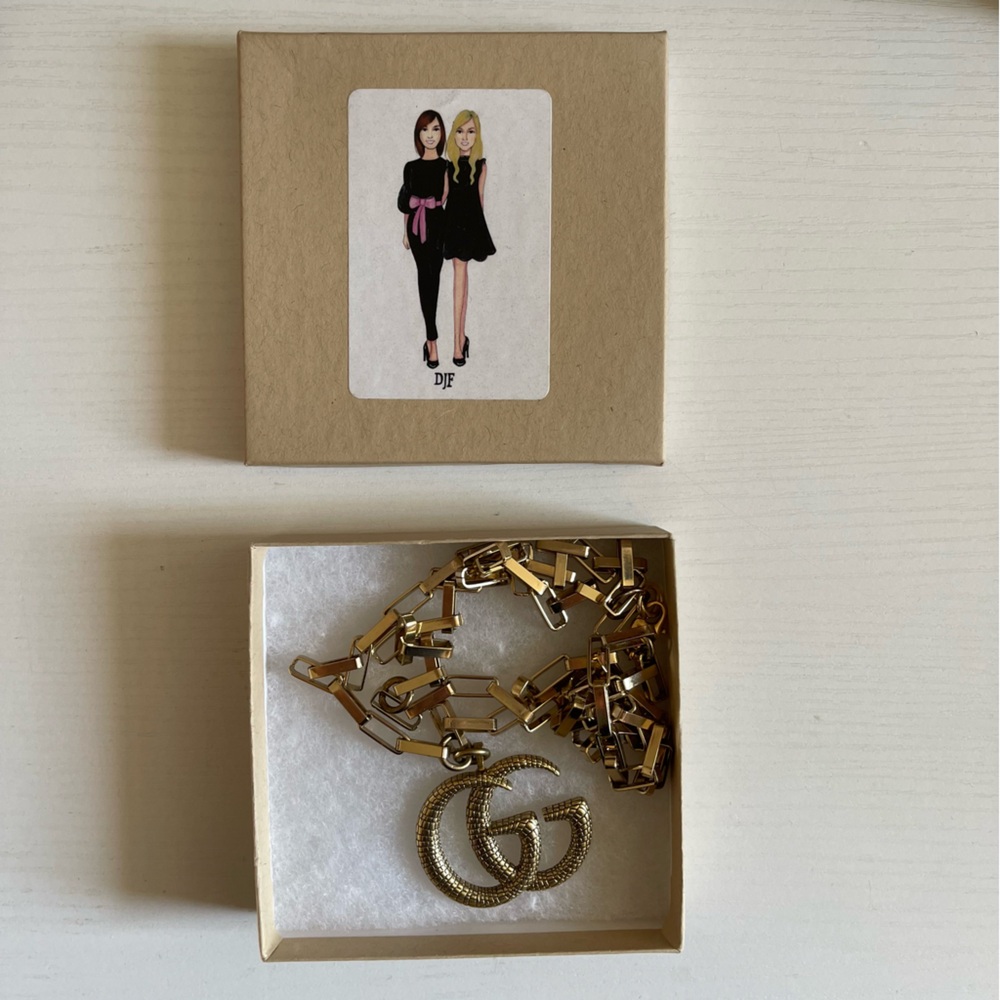 Repurposed Gucci logo double necklace from The DJF